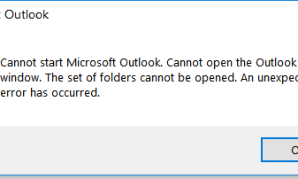 outlook won t start windows 10