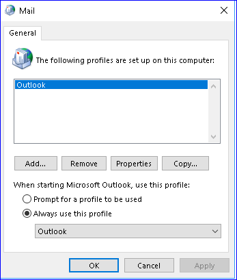 outlook new profile