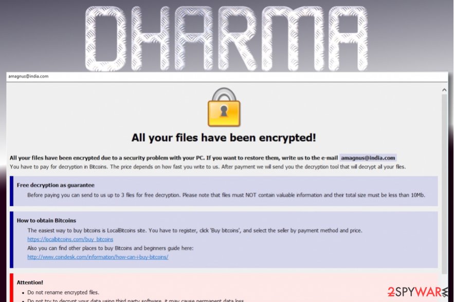 dharma ransomware virus