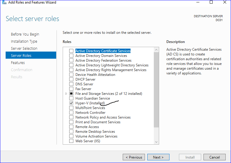 hyper-v installation