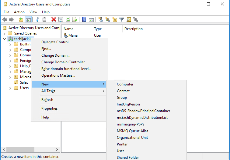 Active Directory Users And Computers