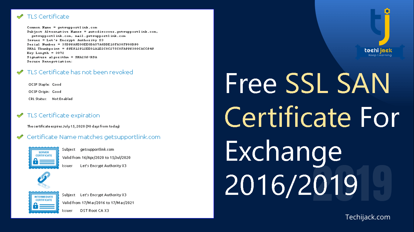 Exchange certificates
