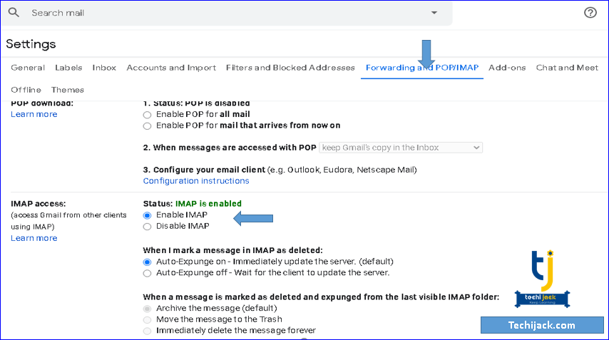 setup outlook for gmail_enable imap