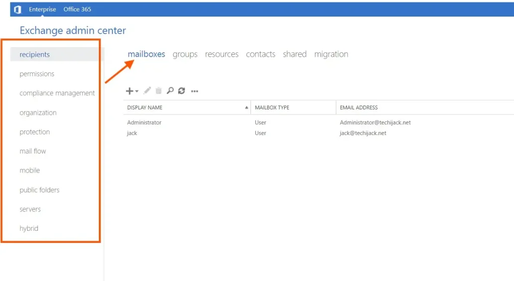 Exchange setup for custom domain email address