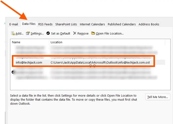 Outlook Data Files Location