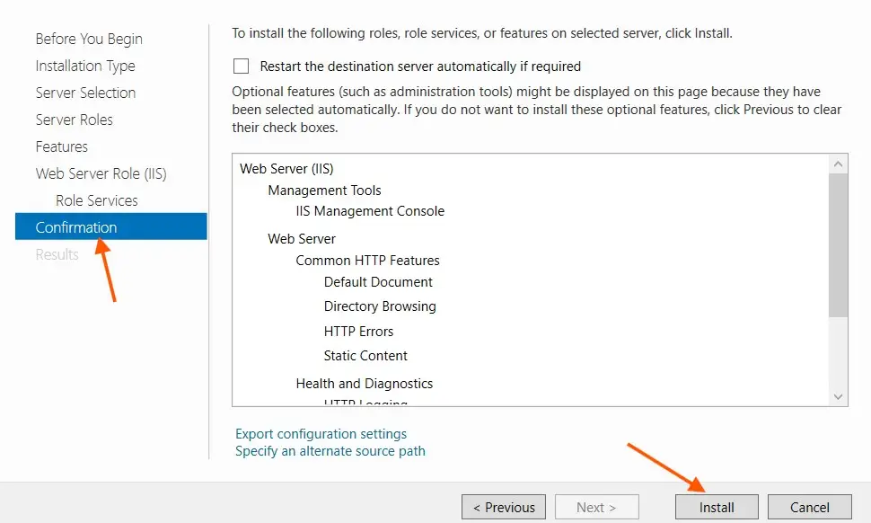 installing IIS