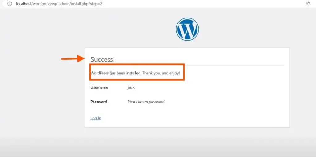 wordpress installed on windows