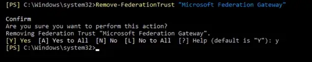 Remove-FederationTrust 