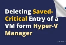 Delete Saved-Critical Entry from Hyper-V Manager